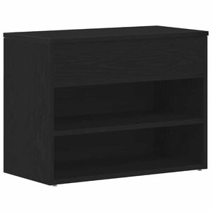 vidaXL Apavu panka 60 x 30 x 45 cm Inženierijas koks Melns ozolkoks
