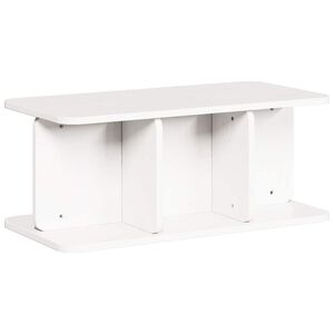 vidaXL Kafijas galdiņ&scaron; Balts 80 x 39,5 x 33,5 cm Priedes masīvkoks
