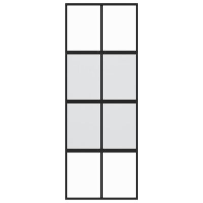vidaXL bīdāmās durvis, melnas, 76x205 cm, rūdīts stikls un alumīnijs