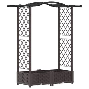 vidaXL Pacelta gulta ar treliem un jumtu Brūna 124 x 40 x 125 cm PP