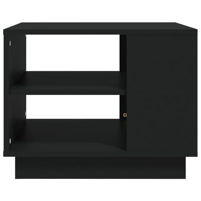 vidaXL kafijas galdiņš, melns, 55x55x43 cm, skaidu plāksne