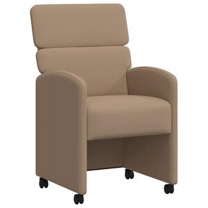 vidaXL Ēdamgalda krēsli ar ritenī&scaron;iem 2 pcs Kapučīno 58 x 65 x 98 cm