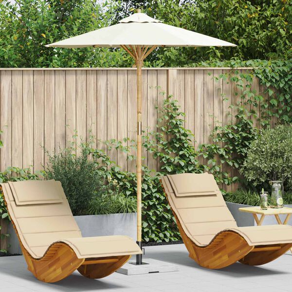 vidaXL Dārza parasols Krēmkrāsas &Oslash; 270 x 260 cm Bambuss