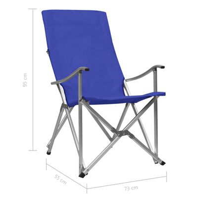 vidaXL saliekami kempinga krēsli, 2 gab., zili