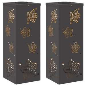 vidaXL Saules LED ceļa gaisma 2 gab. Silti balts 18 x 18 x 50 cm