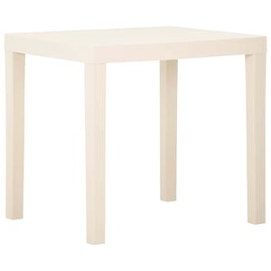 vidaXL dārza galds, balts, 79x65x72 cm, plastmasa