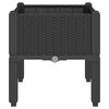 vidaXL dārza puķu kaste ar kājām, melna, 40x40x42 cm, PP