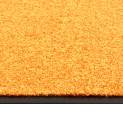 vidaXL durvju paklājs, mazgājams, oranžs, 90x120 cm