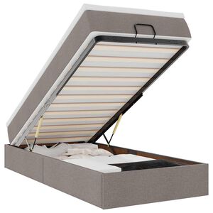 vidaXL Osmaņu gultas rāmis ar matrača pelēkbrūns 80x200 cm audums