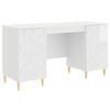vidaXL Galds Spīdīgi balts 142,5 x 50 x 75 cm Inženierijas koks