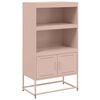 vidaXL augstais skapītis, rozā, 68,5x38,5x123,5 cm, tērauds