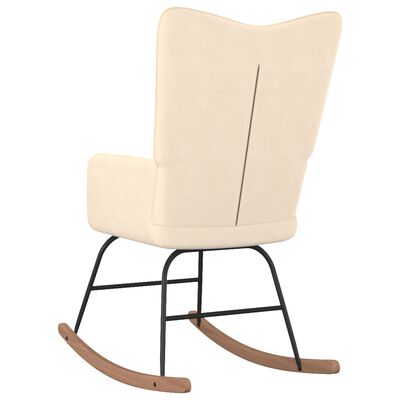 vidaXL šūpuļkrēsls ar kāju balstu, krēmkrāsas audums