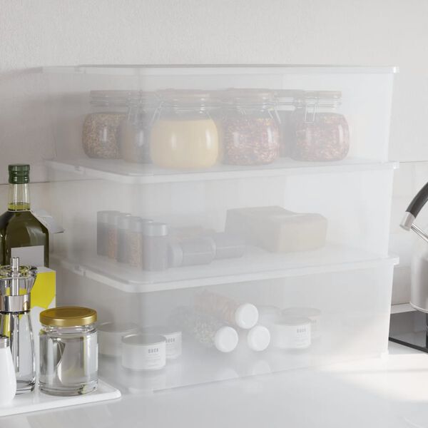 vidaXL uzglabā&scaron;anas kastes, 3 gab., plastmasa, 25 L, savietojamas