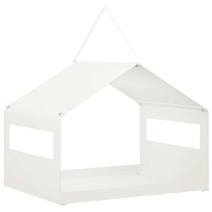 vidaXL Iekaramā putnu barotava Tērauds Balts 30 x 23 x 23 cm