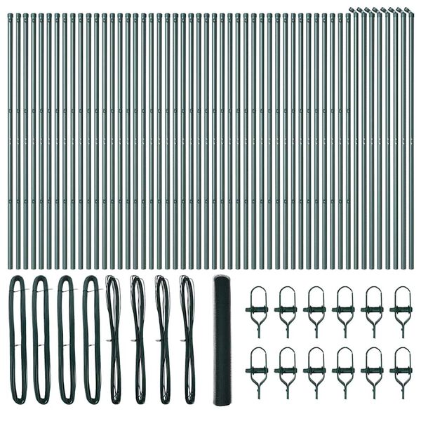 vidaXL Žoga āķis Zaļa 100 x 1,4 m (25 mm acs) Tērauds un PVC