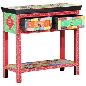 vidaXL Konsoles galds ar atvilktni Daudzkrāsains 80 x 35 x 76 cm