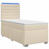 vidaXL Kontinentālā gulta ar matraci Krēmkrāsa 90 x 190 cm Audums