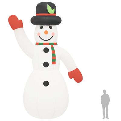 vidaXL piepūšams sniegavīrs, LED, 805 cm