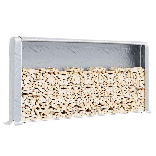 vidaxL malkas plaukts ar lietus pārsegu, 300x25x150cm, cinkots tērauds