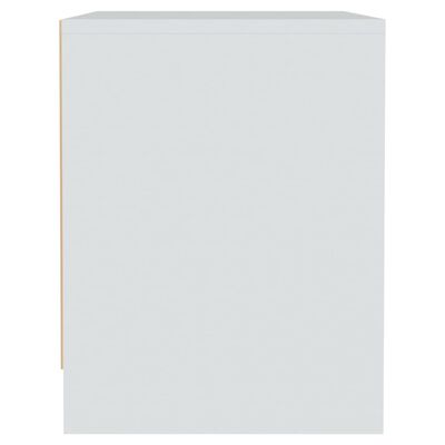 vidaXL naktsskapīši, 2 gab., 45x34x44,5 cm, balti, skaidu plāksne