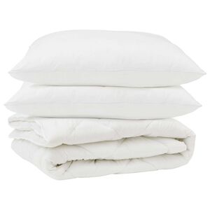 vidaXL Sega ar spilvenu 3 pcs Balts Mikro&scaron;ķiedra