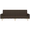 vidaXL divvietīga dīvāngulta ar kājsoliņu, tum&scaron;i brūns audums