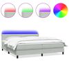 vidaXL atsperu gulta ar matraci, LED, Gai&scaron;i pelēks 200x210 cm samts