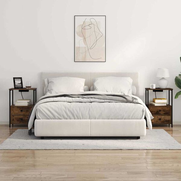 vidaXL Nakts skapītis Dūmaka ozols 40 x 31 x 60 cm Inženierijas koks