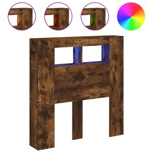 vidaXL gultas galvgalis ar LED, ozola krāsa, 100x18,5x103,5 cm, koks