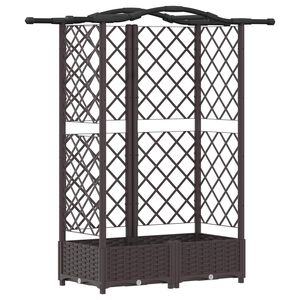 vidaXL Pacelta gulta ar treliem un jumtu Brūna 124 x 40 x 123 cm PP