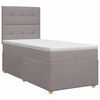 vidaXL Kontinentālā gulta ar matraci Pelēkbrūna 90 x 190 cm Audums