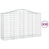 vidaXL arkveida gabiona grozi, 30gb., 200x50x120/140cm, cinkota dzelzs