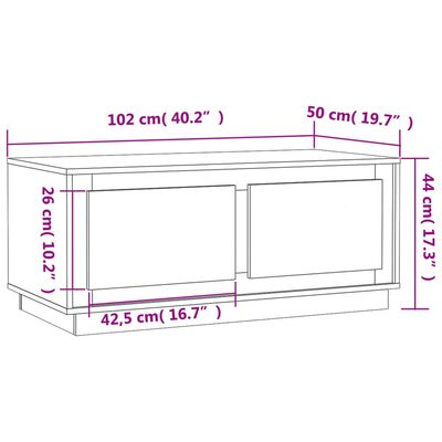 vidaXL kafijas galdiņš, balts, 102x50x44 cm, inženierijas koks