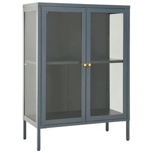 vidaXL kumode, antracītpelēka, 75x35x105 cm, tērauds un stikls