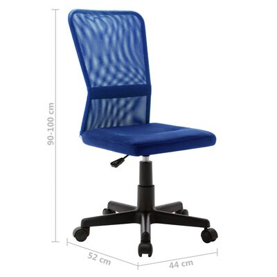 vidaXL biroja krēsls, 44x52x100 cm, zils tīklveida audums