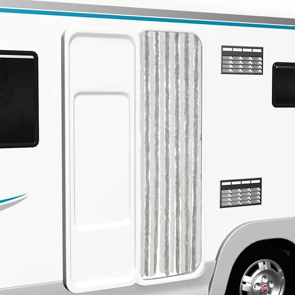 vidaXL kukaiņu aizkars, gaiši pelēks un balts, 56x200 cm, šenils