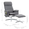 vidaXL masāžas krēsls ar kājsoliņu, gaiši pelēks un melns audums