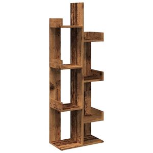 vidaXL grāmatu plaukts, veca koka, 48x25,5x140 cm, skaidu plāksne