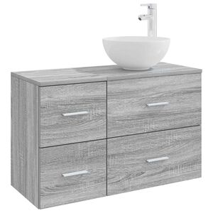 vidaXL Vannas istabas mēbeļu komplekts 2 pcs Pelēks Sonoma