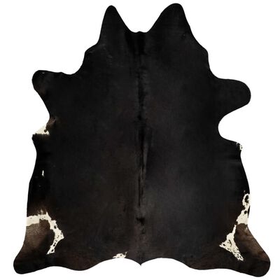 vidaXL zvērādas paklājs, dabīgā govs āda, 150x170 cm, melns