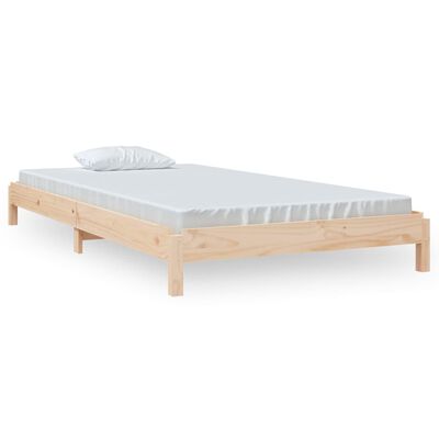 vidaXL gulta, 90x200 cm, priedes masīvkoks