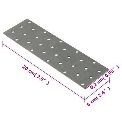 vidaXL perforētas plāksnes, 40 gab., 2 mm, 200x60 mm, cinkots tērauds