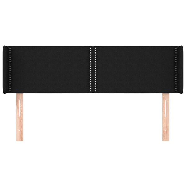 vidaXL galvgalis ar malām, 147x16x78/88 cm, melns audums