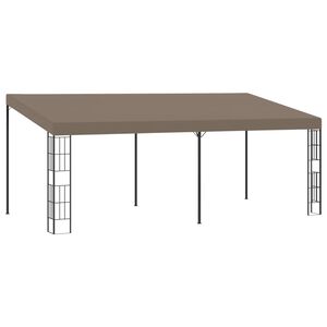 vidaXL dārza nojume, stiprināma pie sienas, 6x3 m, pelēkbrūns audums