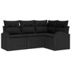 vidaXL Dārza dīvānu komplekts 4 pcs Melna poliratāns