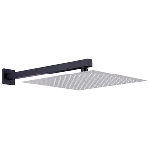vidaXL du&scaron;as balsts, kvadrāta, nerūsējo&scaron;s tērauds 201, melns, 30 cm