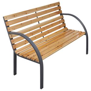 vidaXL dārza sols, 112 cm, egles masīvkoks