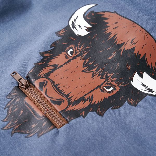 Bērnu džemperis ar kapuci, nevienmērīgi zils, 104