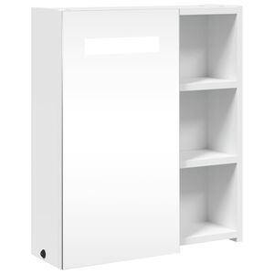 vidaXL vannasistabas spoguļskapītis ar LED, balts, 45x13x52 cm