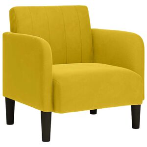 vidaXL dīvāns ar roku balstiem, dzeltens, 54 cm, samts